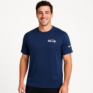EUC Nike NFL Seattle Seahawks Dri-FIT T-Shirt – Size Large – Navy Blue W67
